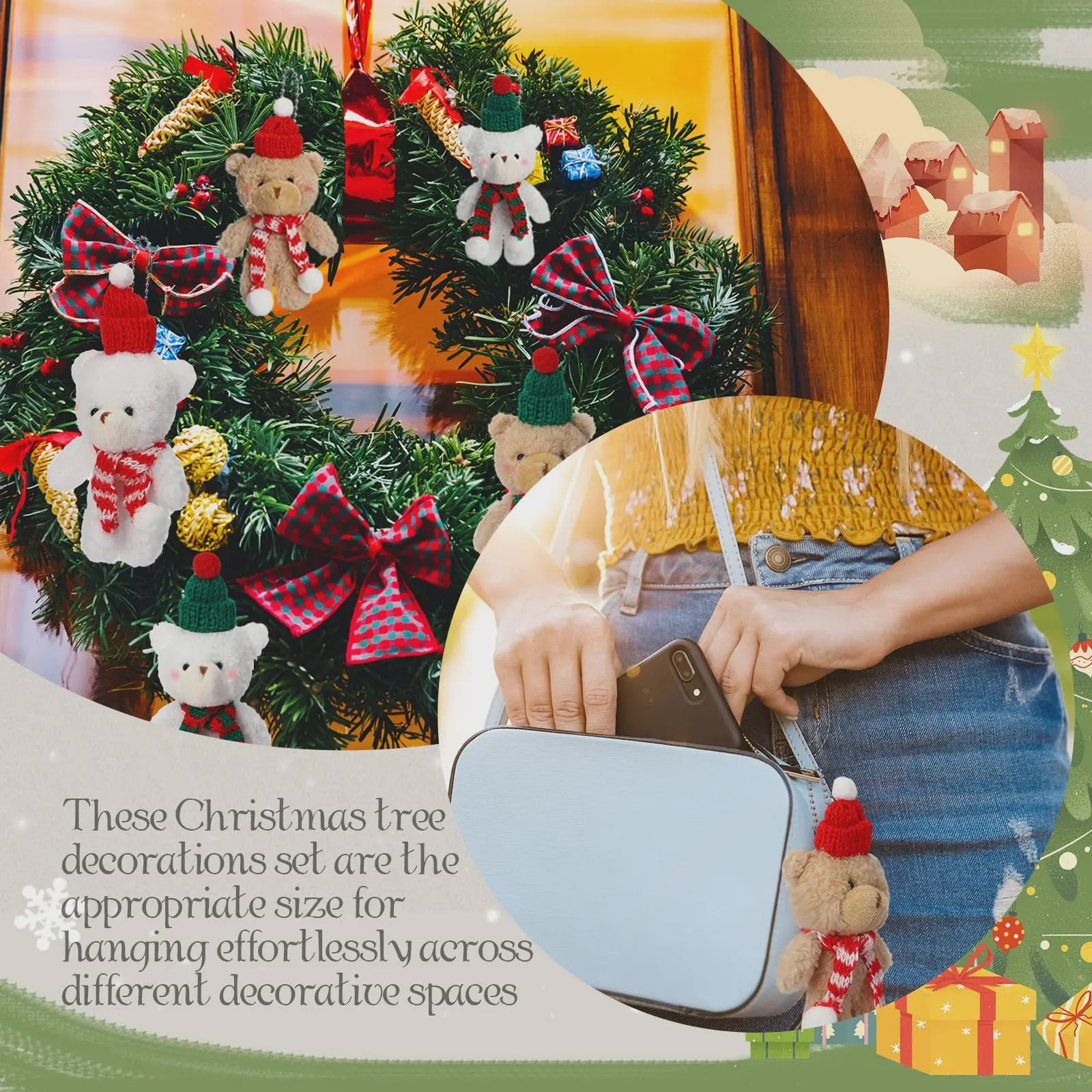 Schattige Kerst Knuffel Beer - Mini Pluche Beertjes Decoratie & Cadeau