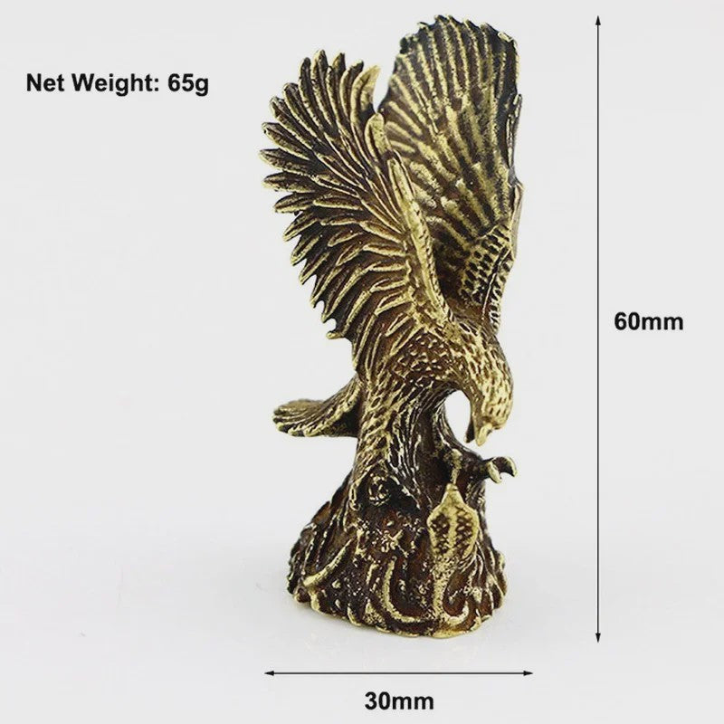Antieke Koperen Adelaar Standbeeld - Vintage Messing Figuur