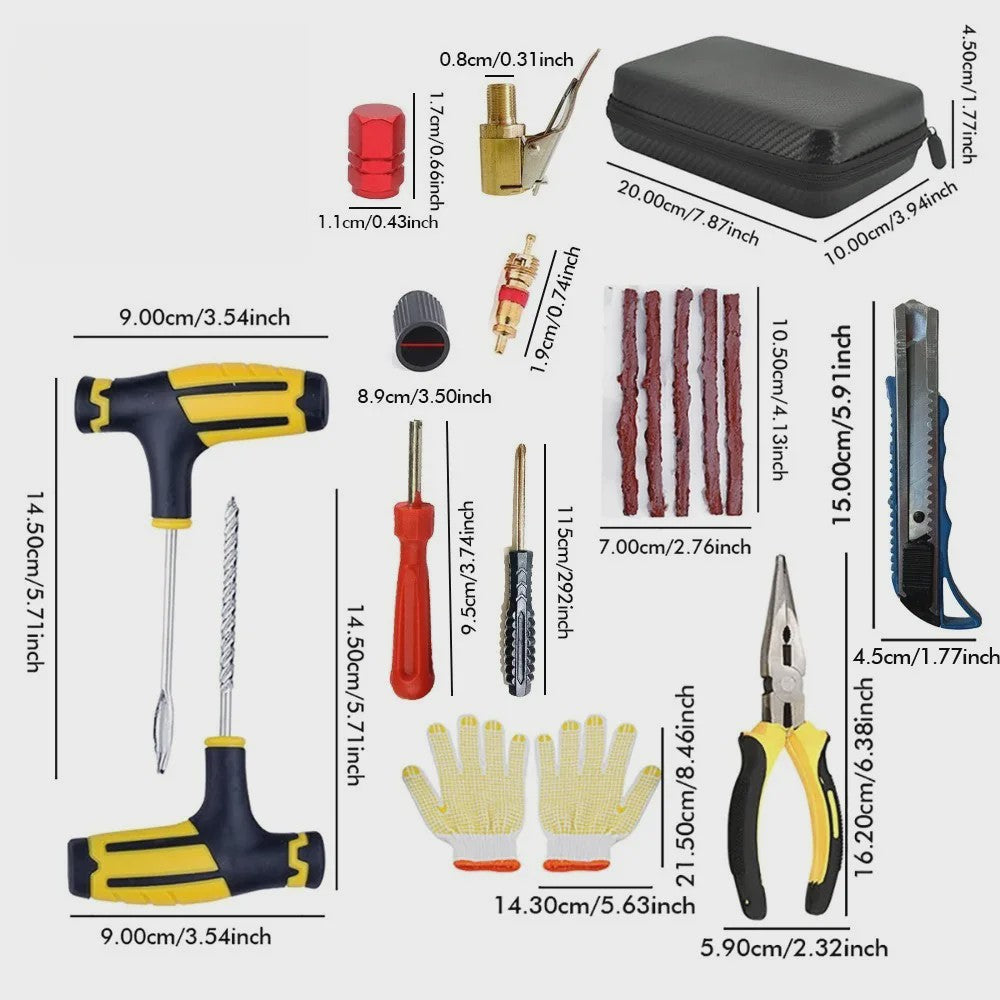 Universele Bandenreparatieset - Noodreparatiegereedschap voor Auto, Motor, Vrachtwagen