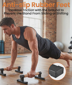 Houten Parallettes Push-Up Bars - Ergonomische Calisthenics Bars voor Krachttraining