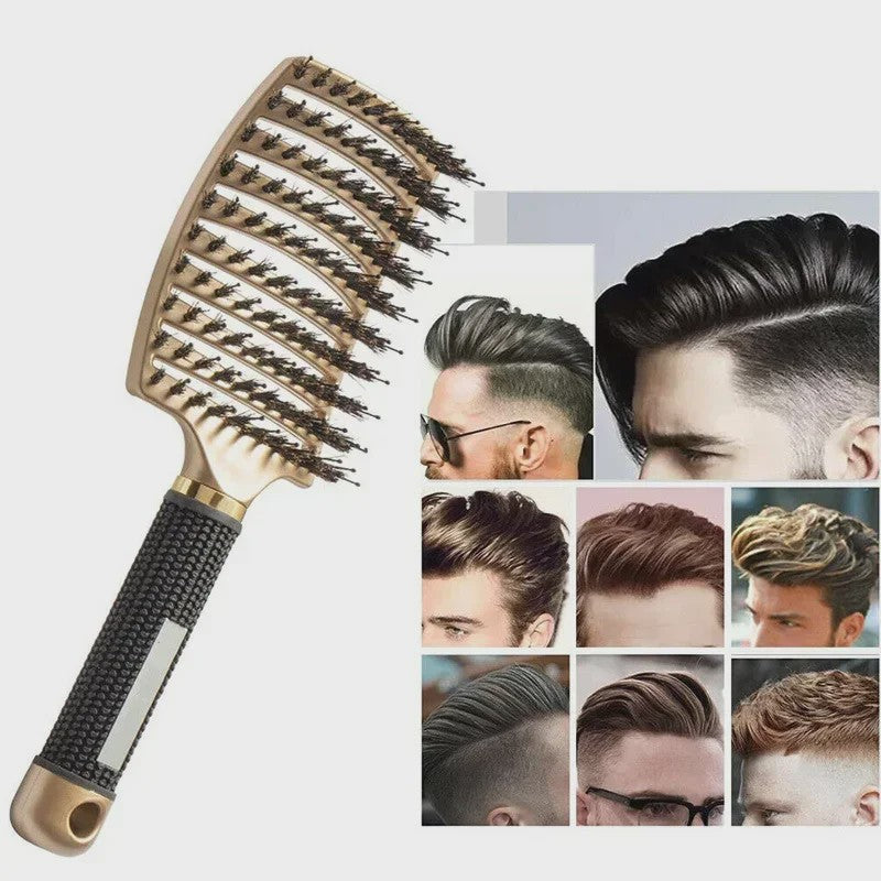 Professionele Haarborstel met Varkenshaar & Nylon - Ontklit Nat & Krullend Haar - Salon Kwaliteit Styling Tool
