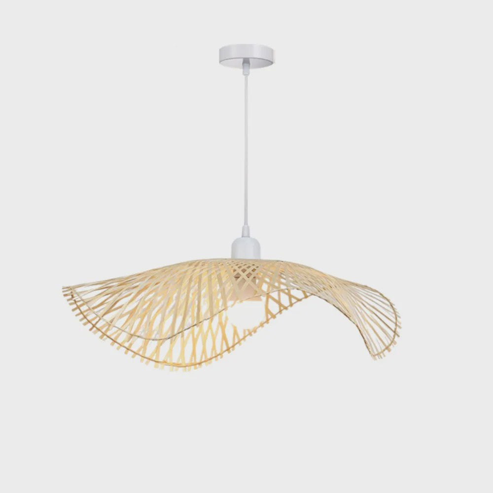Handgemaakte Bamboe Plafondlamp - Natuurlijk Rotan Hanglamp met E27 Fitting