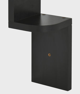 HOMCOM Hoekwandrek Zwart Houten Zigzag - 5 Niveaus