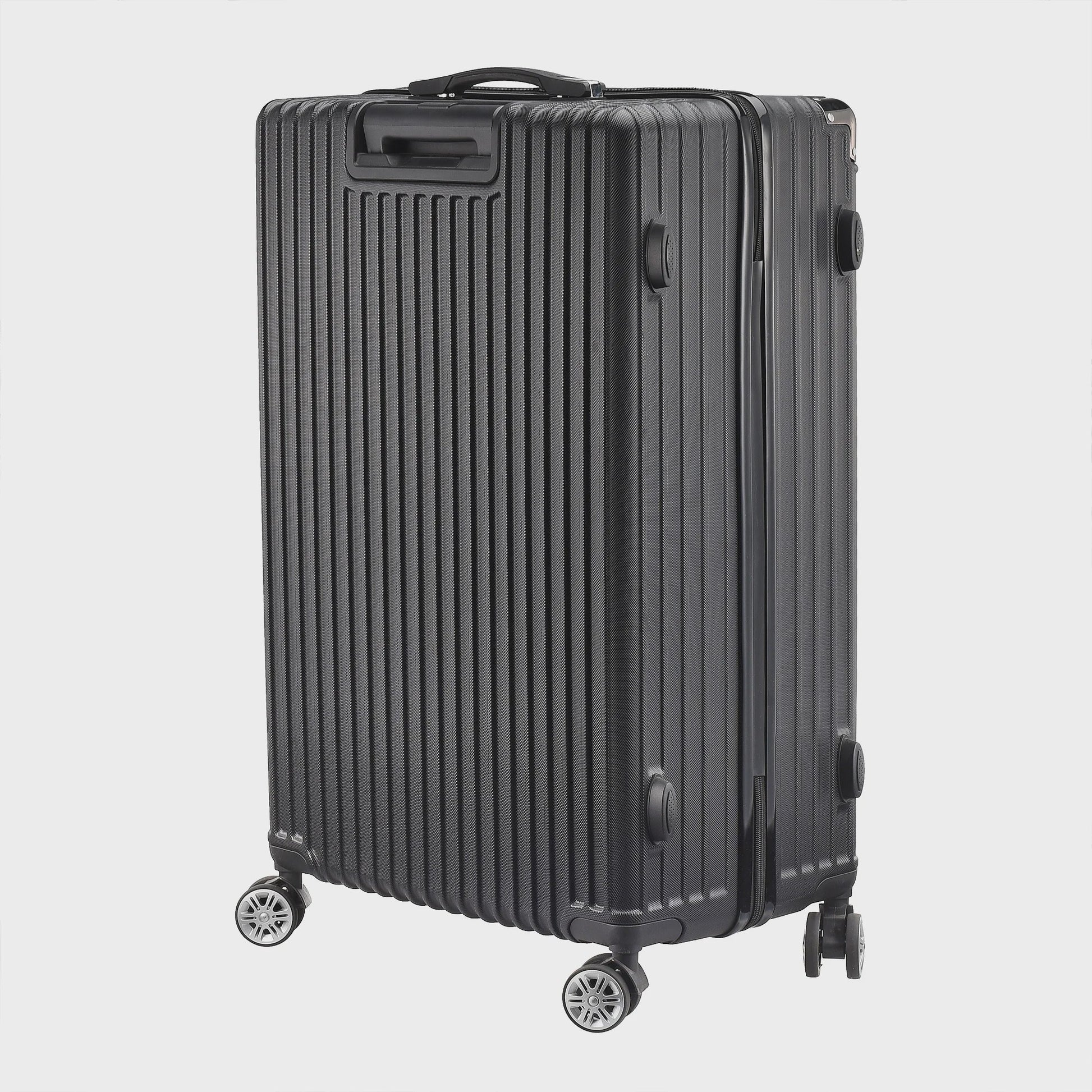 Set van 3 Zwarte Hardcase Koffers met TSA-slot en Dubbele Wielen (M/L/XL)