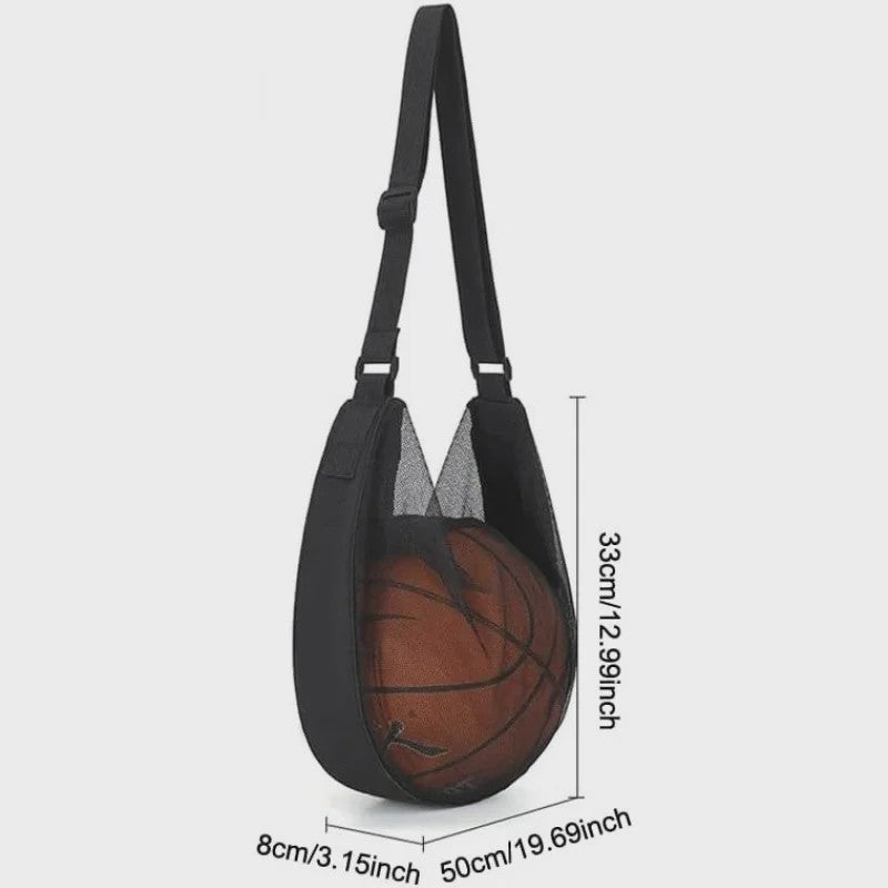 Sportbal Tas Mesh - Crossbody Balhouder voor Basketbal, Voetbal, Volleybal