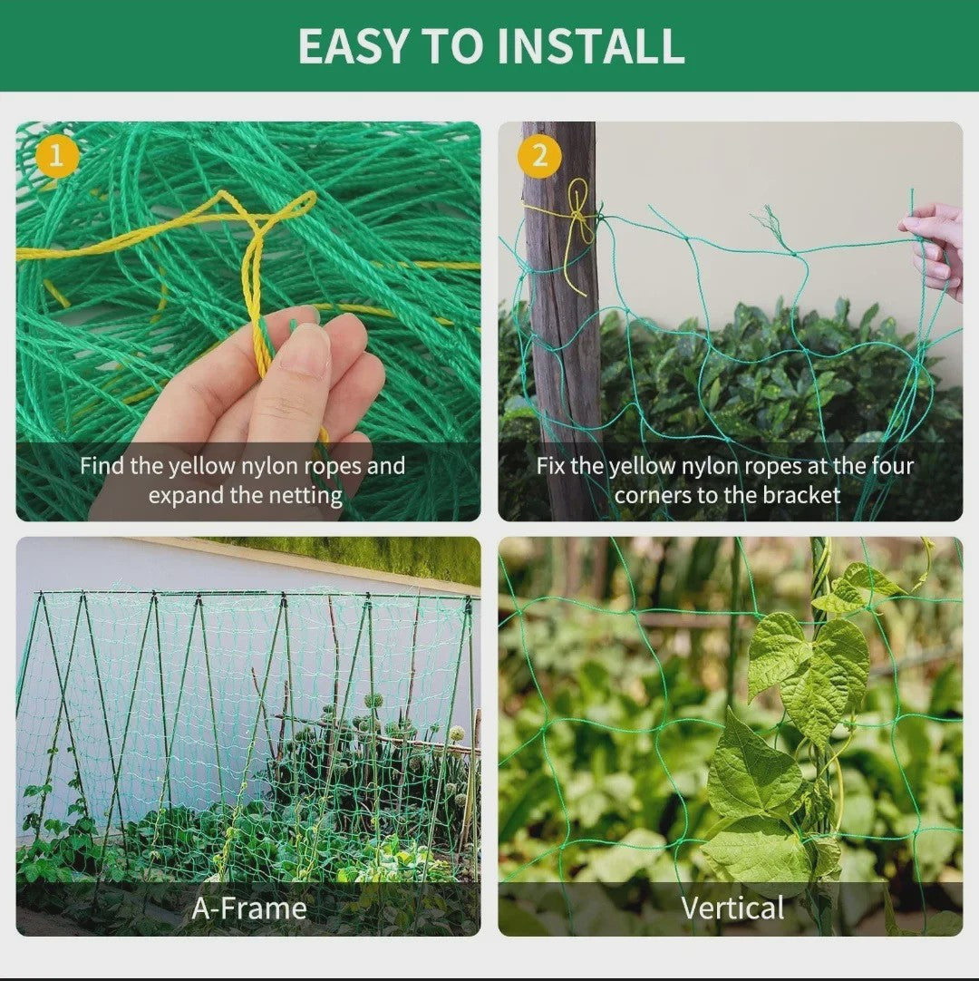 Stevig Klimnet voor Planten & Pergola's - Polyester Tuinnet met Vierkante Mallas