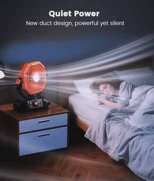 Draagbare 20000mAh Camping Ventilator met LED Lamp, Afstandsbediening & 8 Snelheden - Ideaal voor Buiten, Tent, Werkplaats