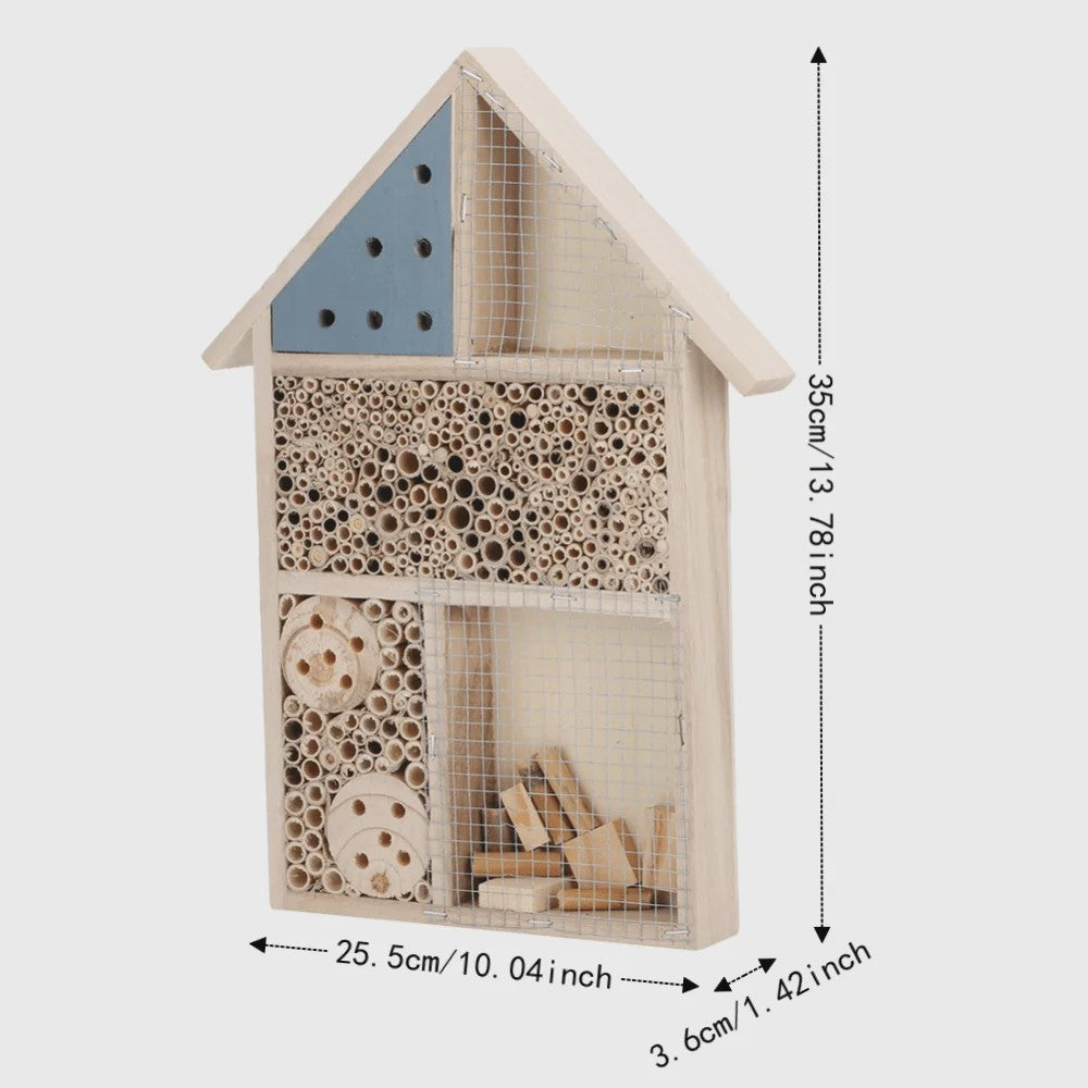 Houten Insectenhotel voor Tuin - Veilig Bijenhotel met Diverse Tunnels