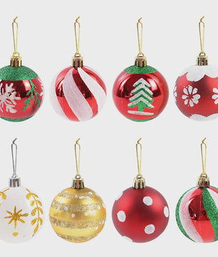 Set van 6 Kerstballen - 6cm Diameter - Decoratieve Kerstboom Hangers