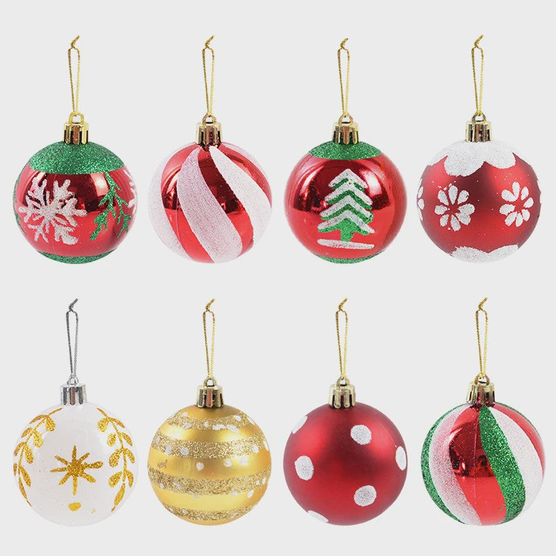 Set van 6 Kerstballen - 6cm Diameter - Decoratieve Kerstboom Hangers