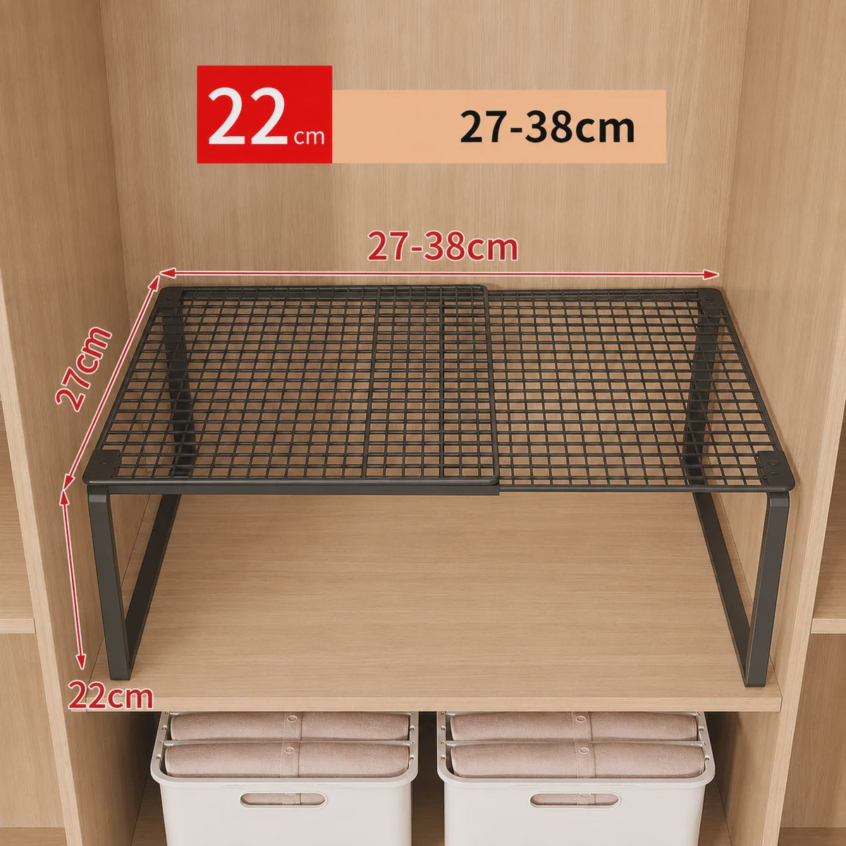 Uitschuifbare Garderobekast Planken Organizer - Stapelbaar & Verstelbaar