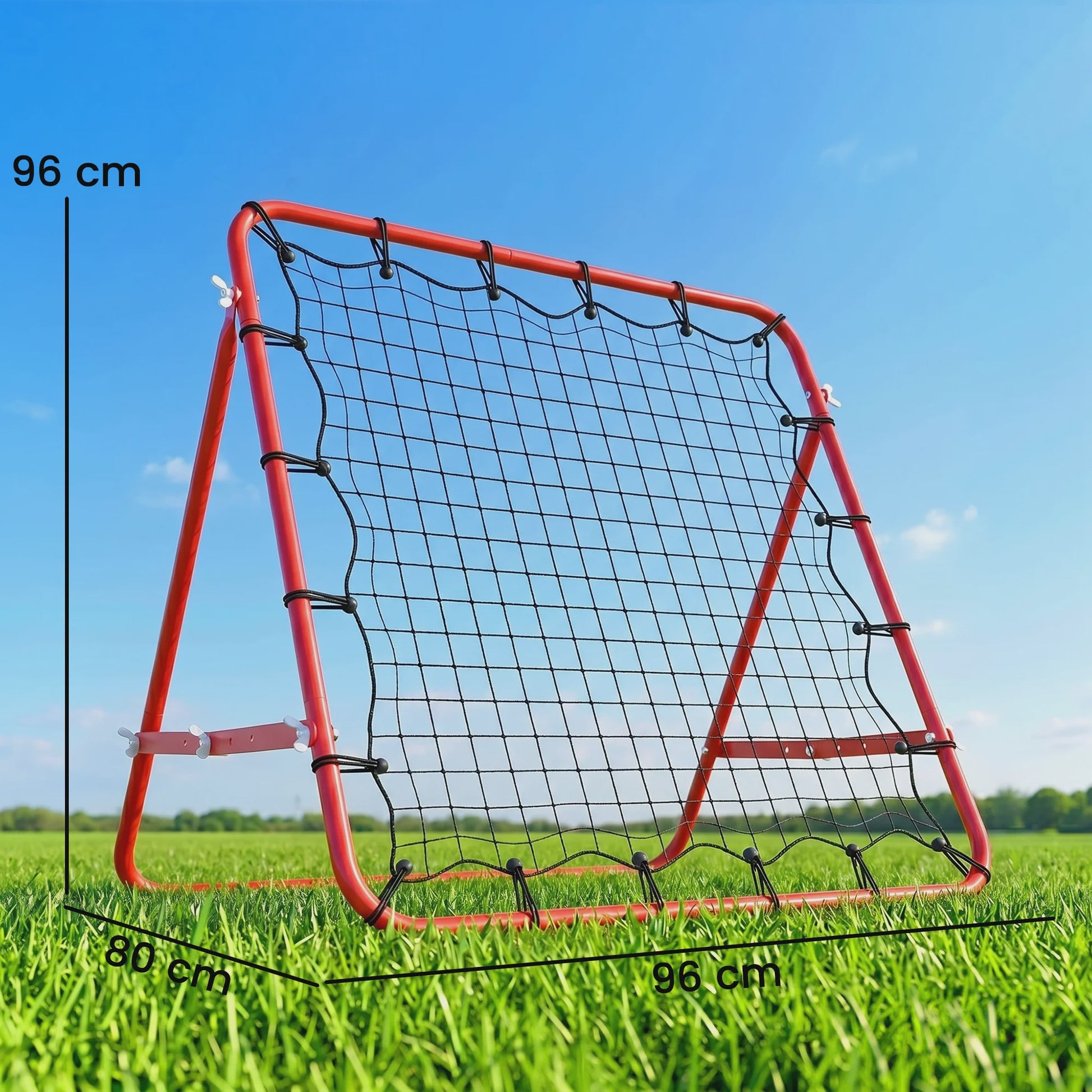 HOMCOM Trainingsrebounder Net - Verstelbare Hoek - 96x80x96 cm