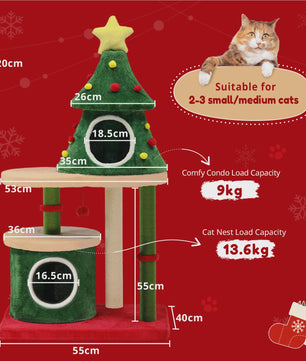 Kerstboom Kattenkrabpaal: Speelparadijs met Meerdere Verdiepingen en Krabmogelijkheden