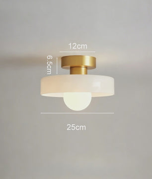 Nordic Vintage Glazen Plafondlamp / Wandlamp 25cm - Stijlvolle Verlichting voor Hal, Woonkamer & Slaapkamer