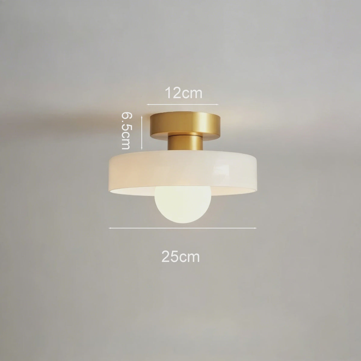 Nordic Vintage Glazen Plafondlamp / Wandlamp 25cm - Stijlvolle Verlichting voor Hal, Woonkamer & Slaapkamer