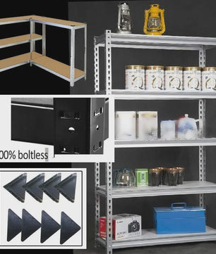 DayPlus Storage Shelving Heavy Duty Adjustable Boltless Garage Metal Shelf, Workshop Shelf, Max Load 875kg,Easy Installation