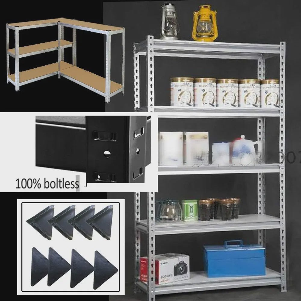 DayPlus Storage Shelving Heavy Duty Adjustable Boltless Garage Metal Shelf, Workshop Shelf, Max Load 875kg,Easy Installation