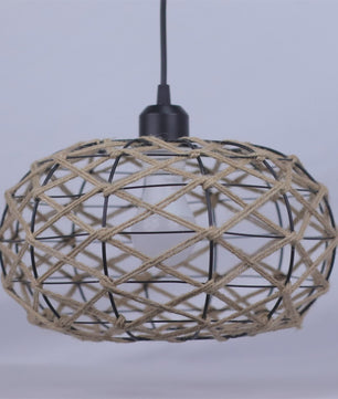 Industriële Rotan Hanglamp 30cm - Vintage Sfeer voor Woonkamer, Eetkamer & Bar