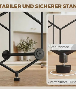 Wijnrek voor 13 Flessen - Zwart Honingraat Design met Verstelbare Voetjes