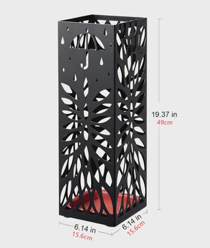 Stijlvolle Metalen Paraplubak met Haak en Opvangbak - Decoratieve Entree Organizer