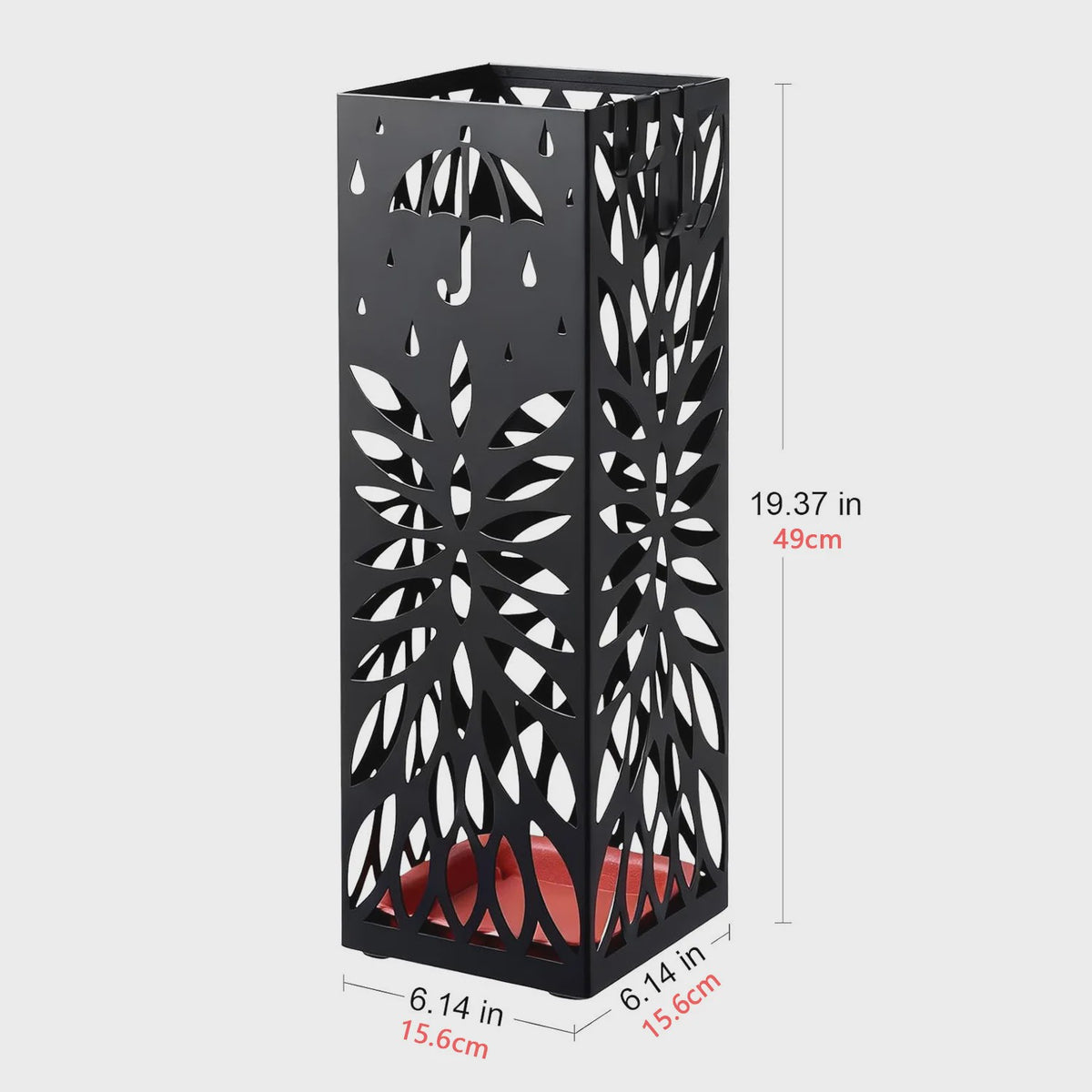 Stijlvolle Metalen Paraplubak met Haak en Opvangbak - Decoratieve Entree Organizer