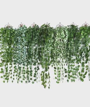 90cm Kunstplant Hangplant Klimop Pothos Begonia Druivenblad - Decoratieve Muurdecoratie