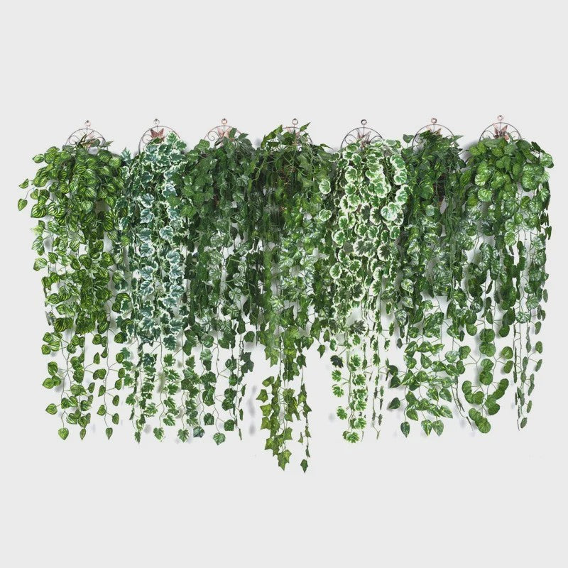 90cm Kunstplant Hangplant Klimop Pothos Begonia Druivenblad - Decoratieve Muurdecoratie