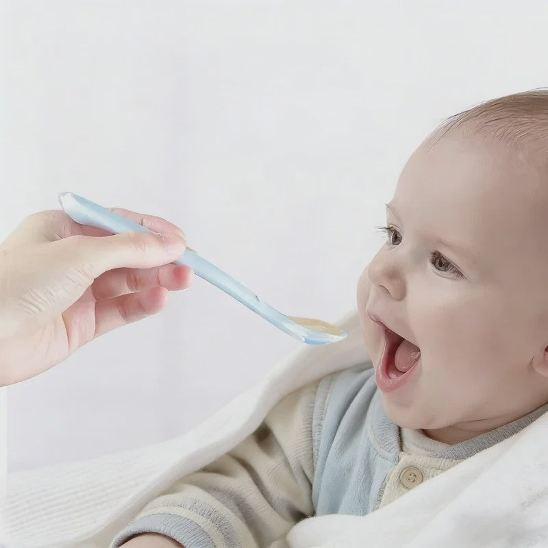 Zachte Siliconen Baby Lepel - Ideaal voor Voedingstraining en Eerste Hapjes