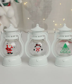 Draagbare LED Kerst Lantaarn met Kerstman & Sneeuwpop - Sfeervolle Binnen Decoratie op Batterijen