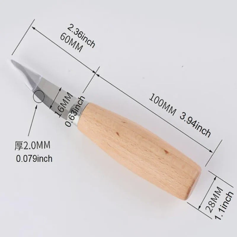 Houtsnijset: 2 Delig Gereedschap met Haakmes & Whittling Mes - Ergonomisch & Duurzaam
