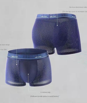 4-Pack Heren Boxershorts van Ice Silk - Ademend, Comfortabel en Plus Size Ondergoed