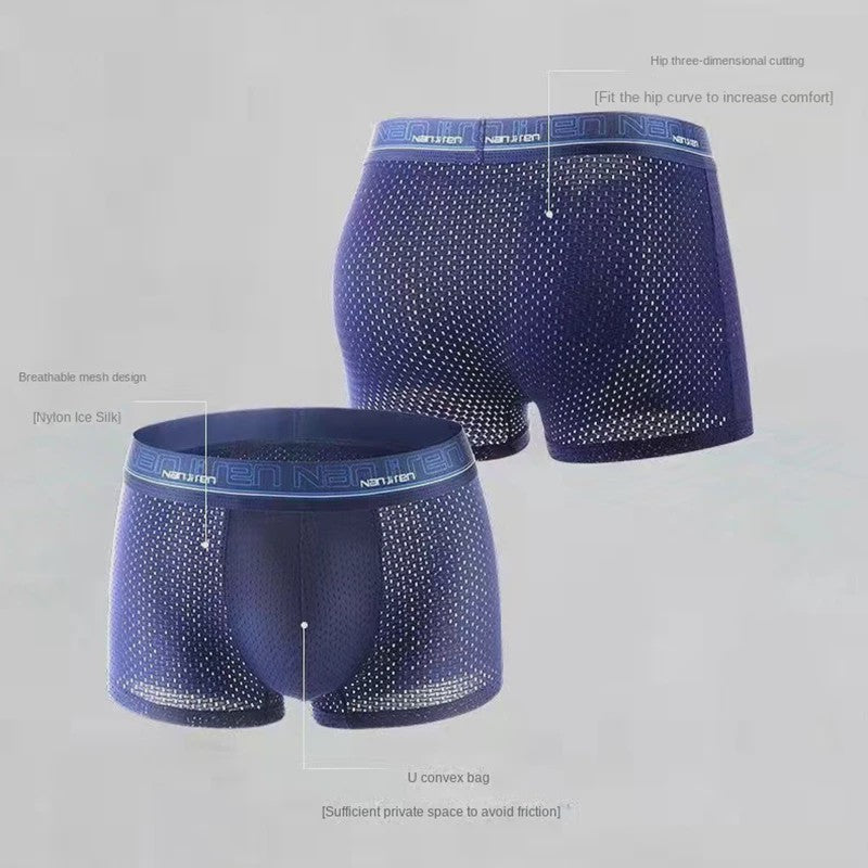 4-Pack Heren Boxershorts van Ice Silk - Ademend, Comfortabel en Plus Size Ondergoed