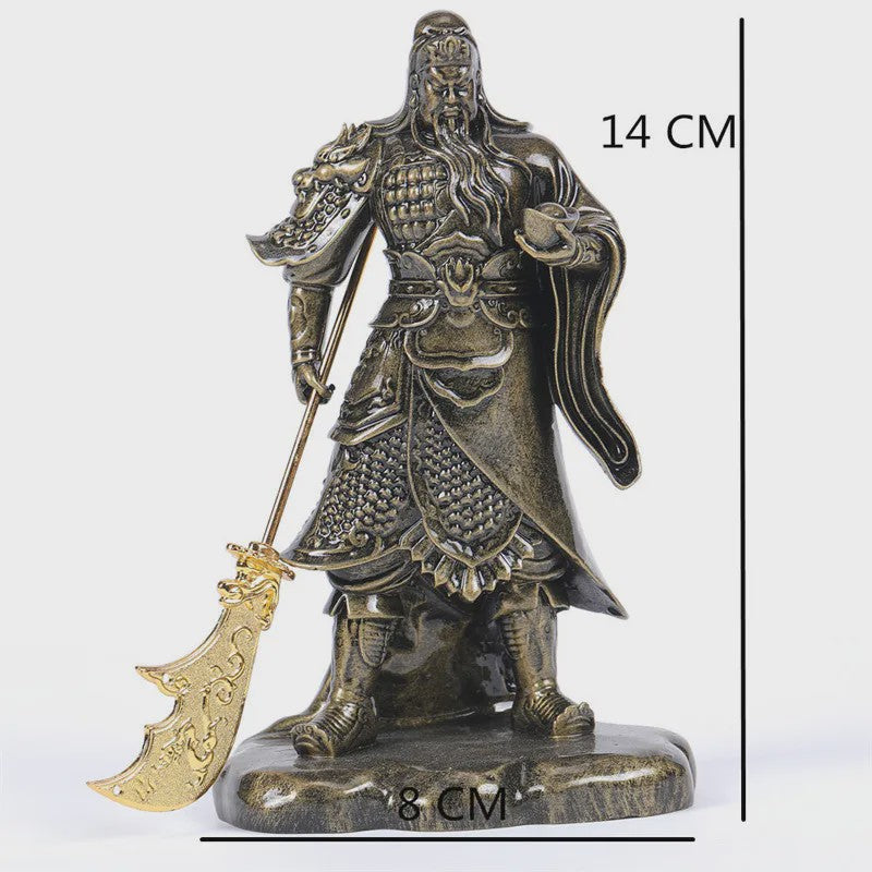 Bronzen Guan Gong Beeld - Feng Shui Resin Beeld voor Huisdecoratie