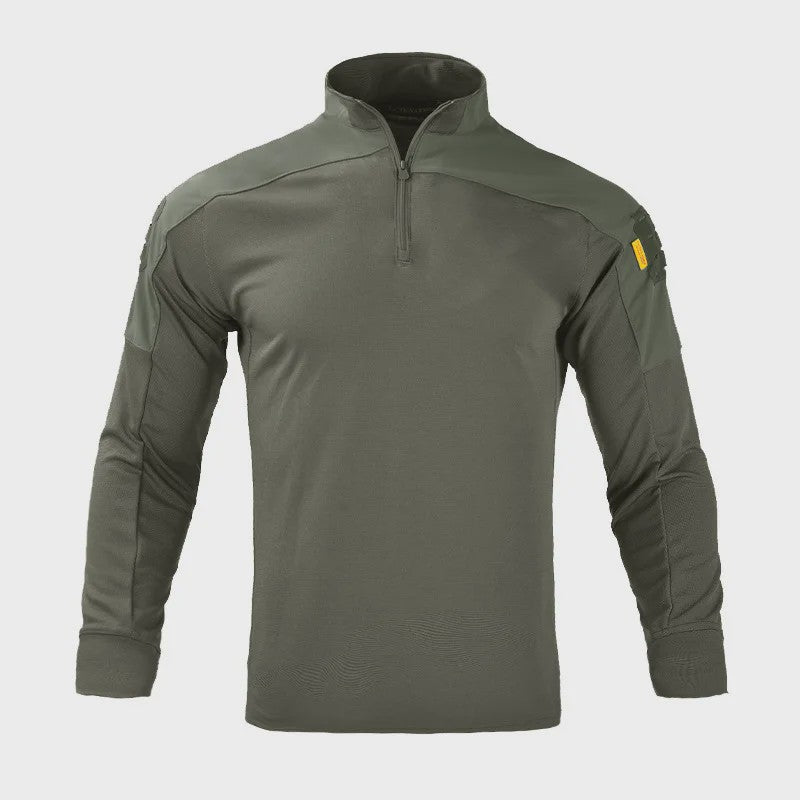Tactisch Outdoor Shirt met Halve Rits en Ademende Stof - Militair & Jacht