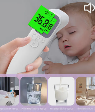 Contactloze Digitale Voorhoofdthermometer met Backlit Display - Snel & Nauwkeurig