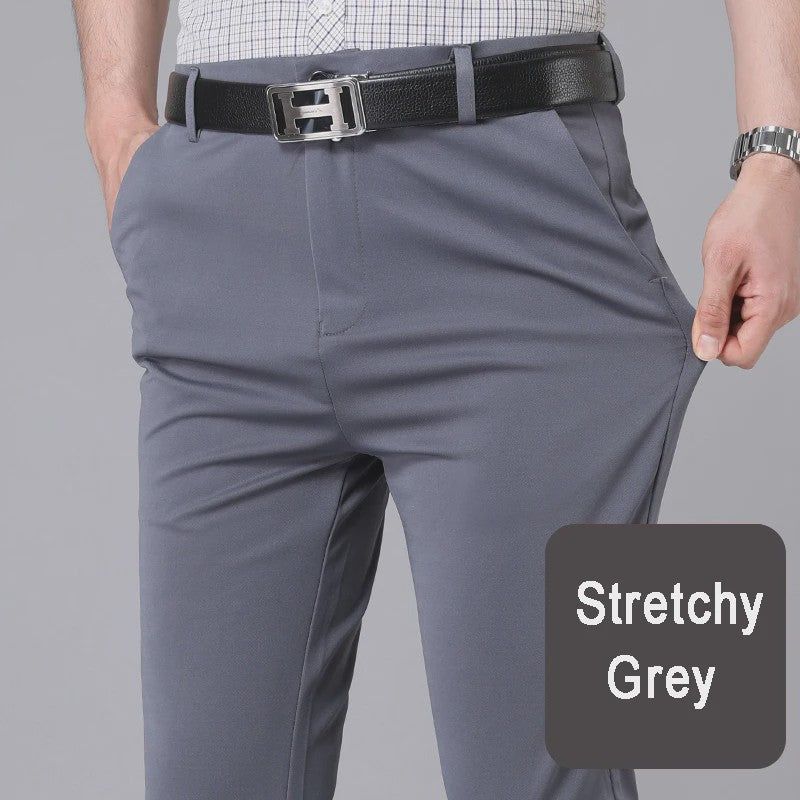 Heren Smart Casual Broek - Stretchy & Sneldrogend voor Lente/Herfst