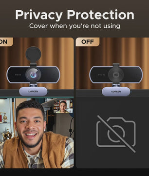 4K Webcam met Autofocus, AI Noise Cancelling Microfoons & Privacy Cover