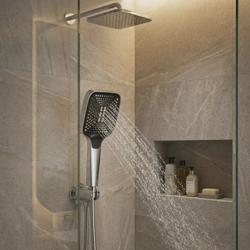 Regendouchekop met 3 standen: Hoge Druk, Waterbesparend & Grote Flow