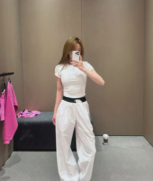Dames Wijde Leg Broek - Hoge Taille, Ademend & Comfortabel voor Yoga en Casual Gebruik