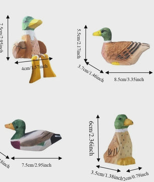 Grappig Houten Eend Beeldje met Zwaaiende Voetjes - Handgemaakte Decoratie