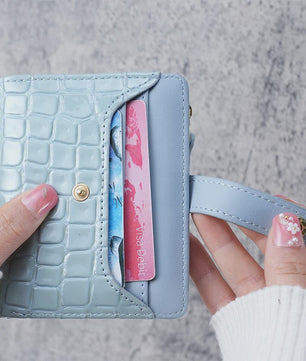 Compacte Portemonnee met Kroko Print - Kaarthouder & Muntportemonnee voor Dames