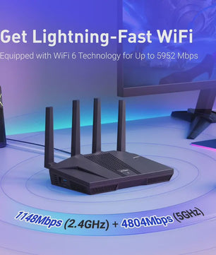 GL.iNet Flint 2 (GL-MT6000) Router: Krachtige Wi-Fi 6 AX6000 met 2.5G Ethernet en Gevorderde Beveiliging