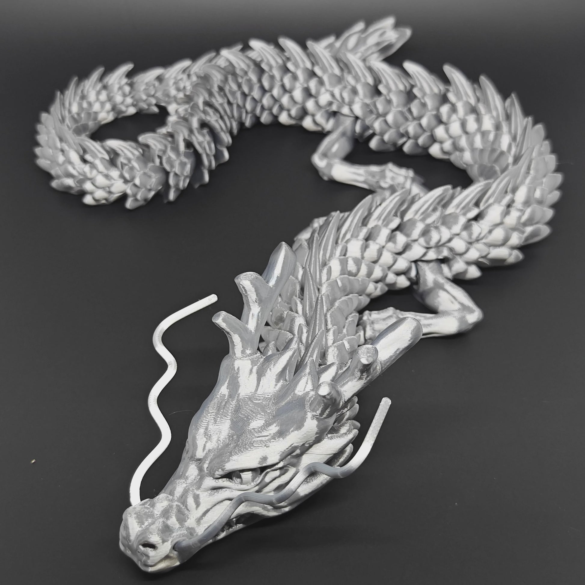 Beweegbare 3D Geprinte Draak Fidget Toy - 88cm Kristal Speelgoed voor ADHD & Cadeau