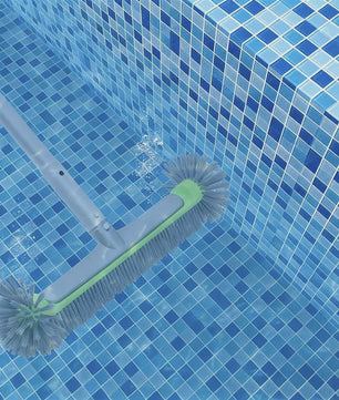 Zware Aluminium Zwembadborstel - 17.5 Inch met Nylon Borstelharen voor Grondige Reiniging van Wanden, Trappen en Hoeken
