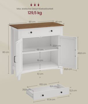 Landelijke Sideboard Kast met Lades en Deuren - Stijlvolle Opbergoplossing