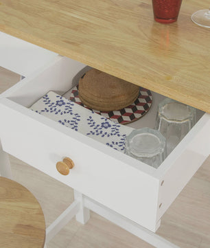Compacte Bartafel Set met 2 Krukken, Lade en Haken - Ideaal voor Keuken en Bistro