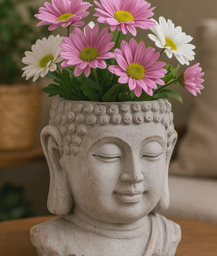 Handgemaakte Zen Boeddha Bloempot - Uniek Cadeau voor Plantenliefhebbers & Tuindecoratie