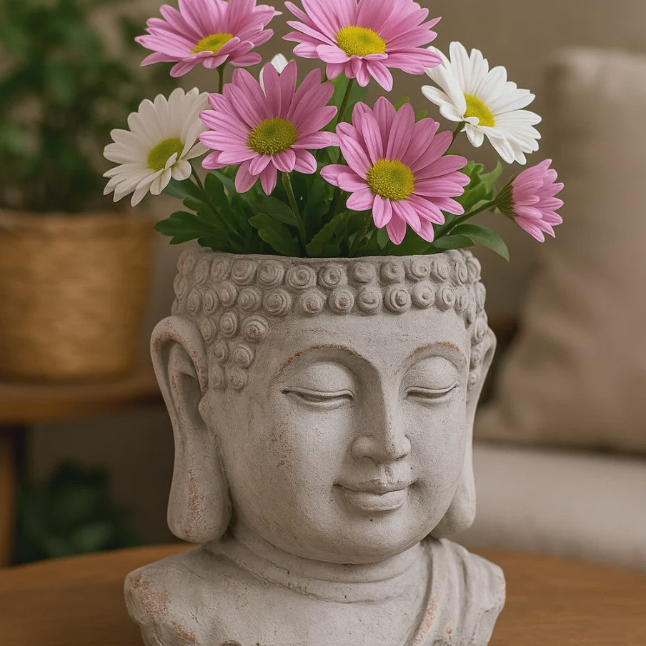 Handgemaakte Zen Boeddha Bloempot - Uniek Cadeau voor Plantenliefhebbers & Tuindecoratie