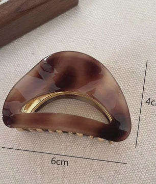 Chique Acetate Haarklem met Metaal - Medium, Stijlvol voor Dames