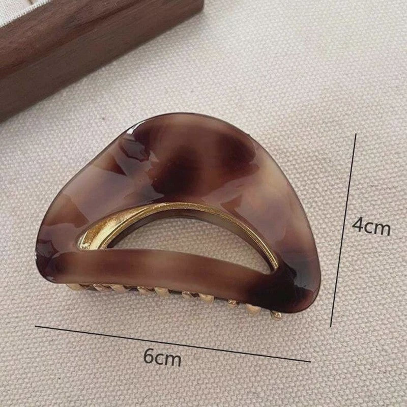 Chique Acetate Haarklem met Metaal - Medium, Stijlvol voor Dames